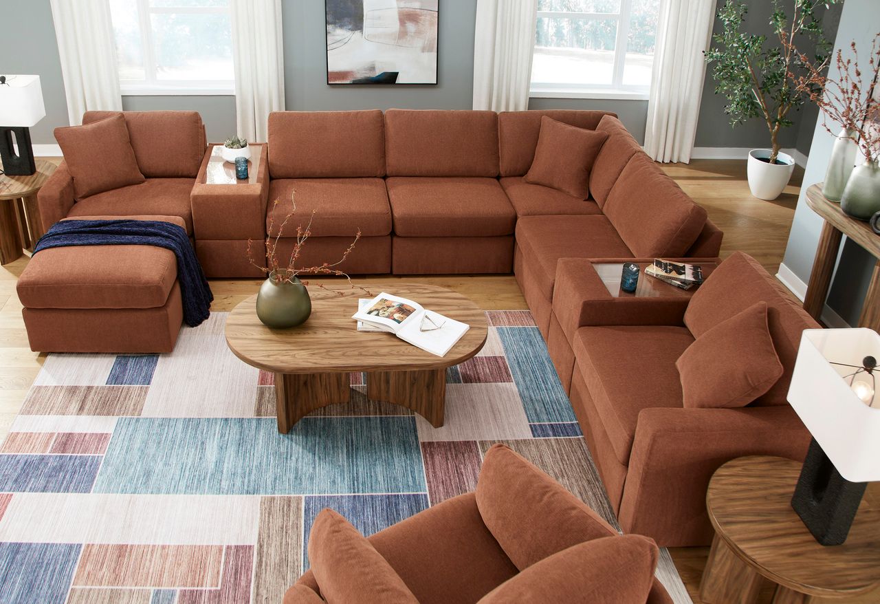 Modmax 7-Piece LAF Sectional In Spice 92102S33