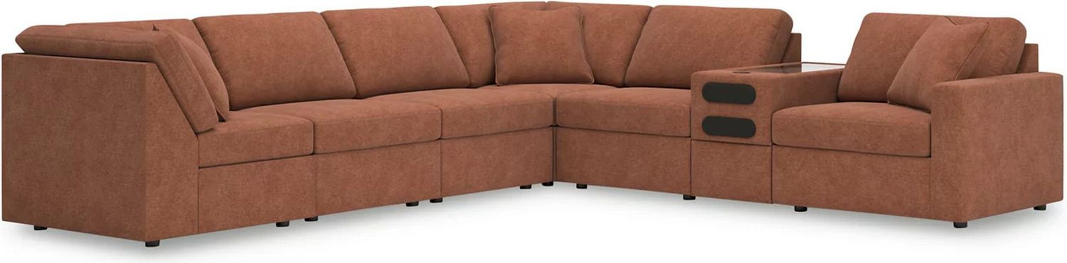 Modmax 7-Piece RAF Sectional with Audio Console In Spice 92102S34