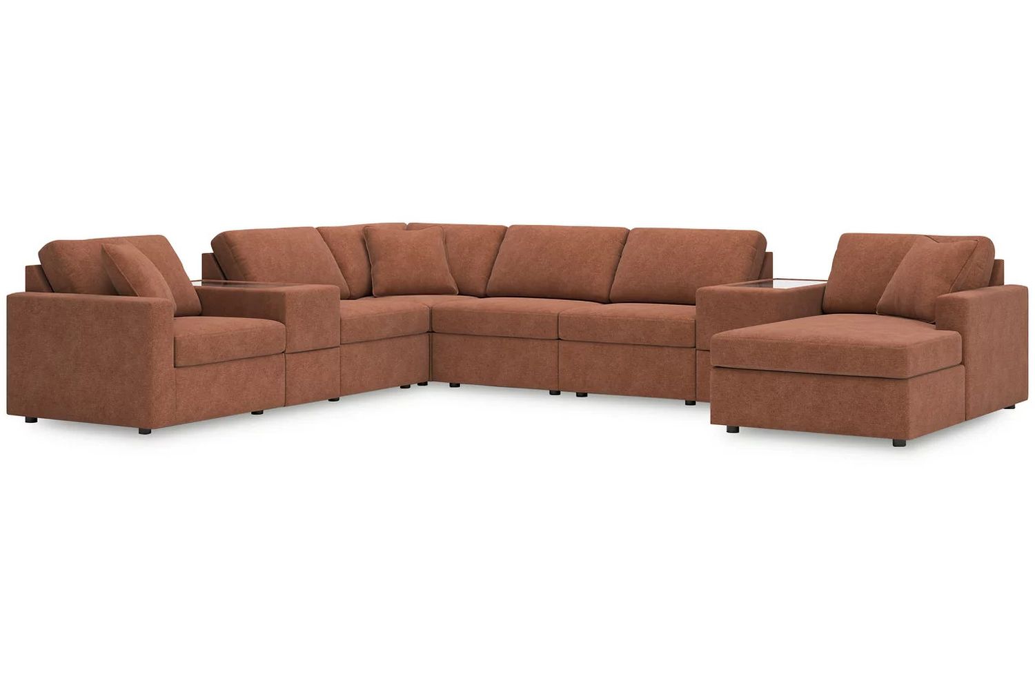 Modmax 8-Piece Sectional with Chaise In Spice 92102S42