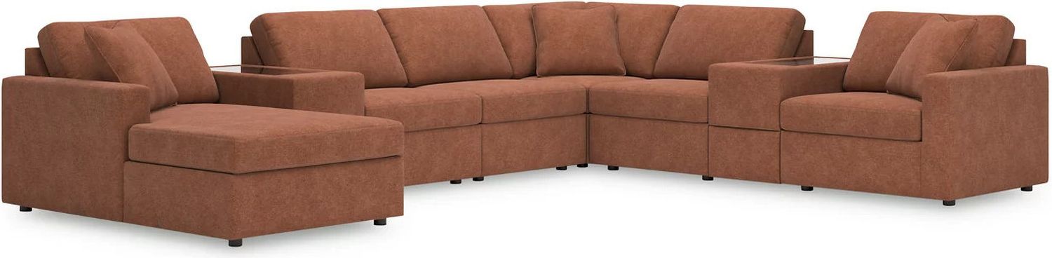 Modmax 8-Piece Sectional with Storage Console In Spice 92102S43