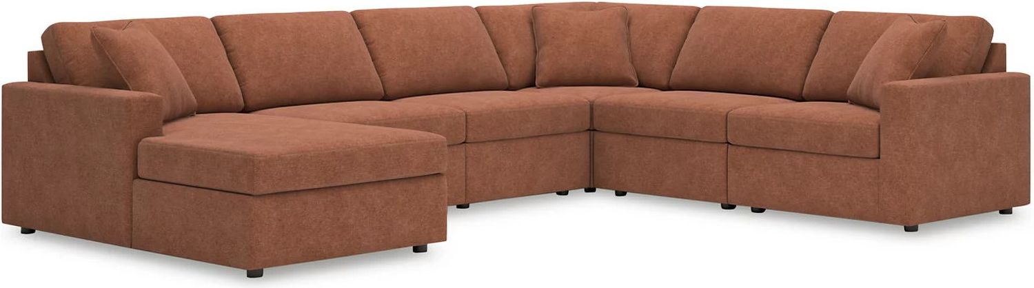 Modmax 6-Piece LAF Sectional In Spice 92102S45