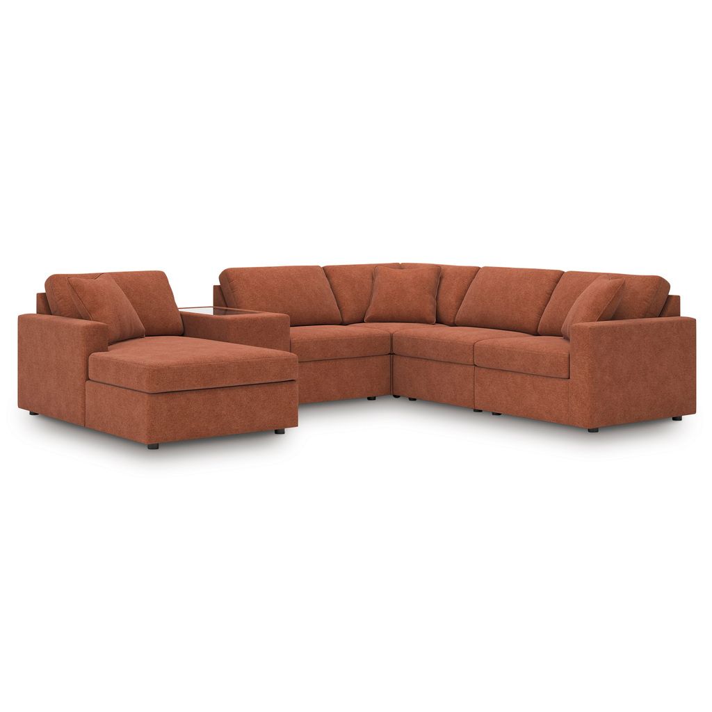 Modmax 6-Piece LAF Sectional In Spice 92102S45