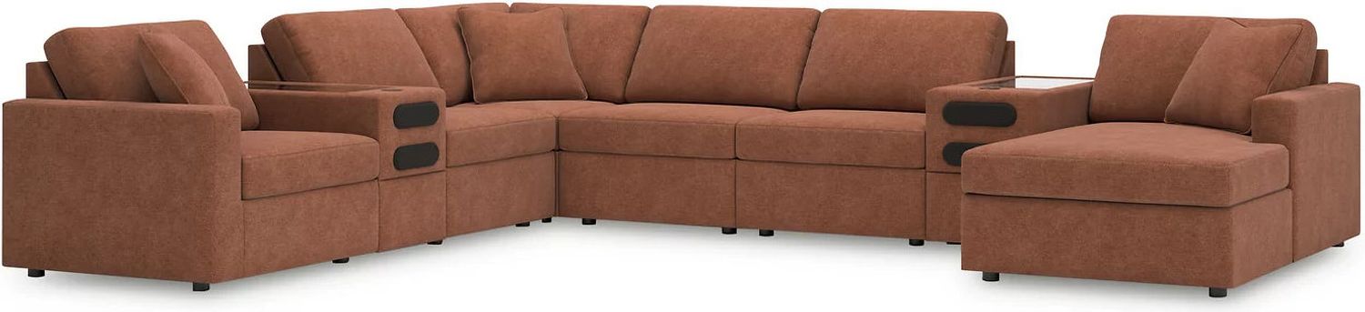 Modmax 8-Piece Sectional with Audio System and Chaise In Spice 92102S48