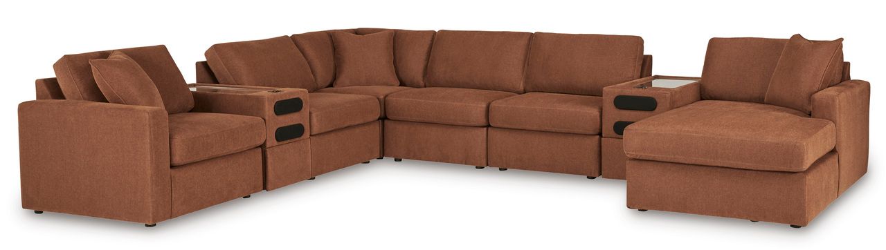 Modmax 8-Piece Sectional with Audio System and Chaise In Spice 92102S48