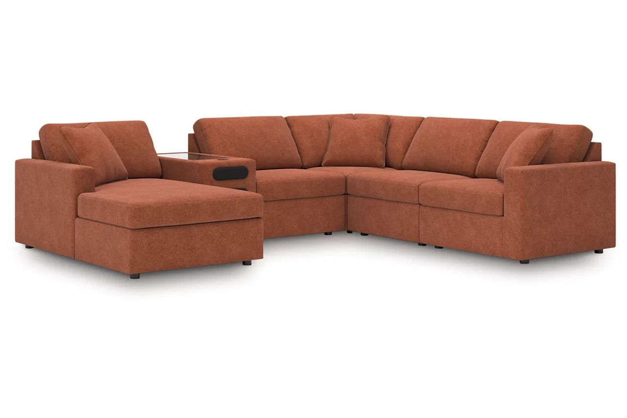 Modmax 6-Piece Sectional with Audio System and Chaise In Spice 92102S50