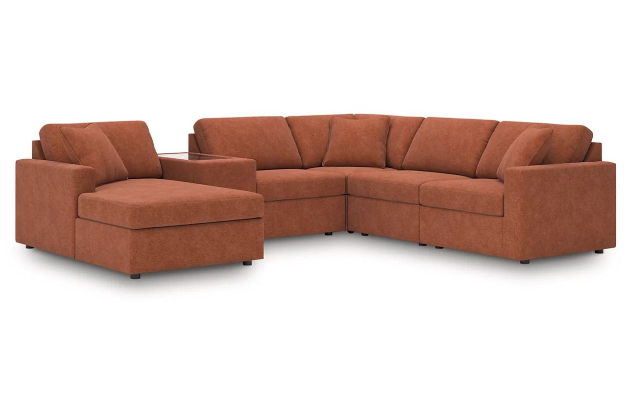 Modmax 6-Piece Sectional with Chaise In Spice 92102S52