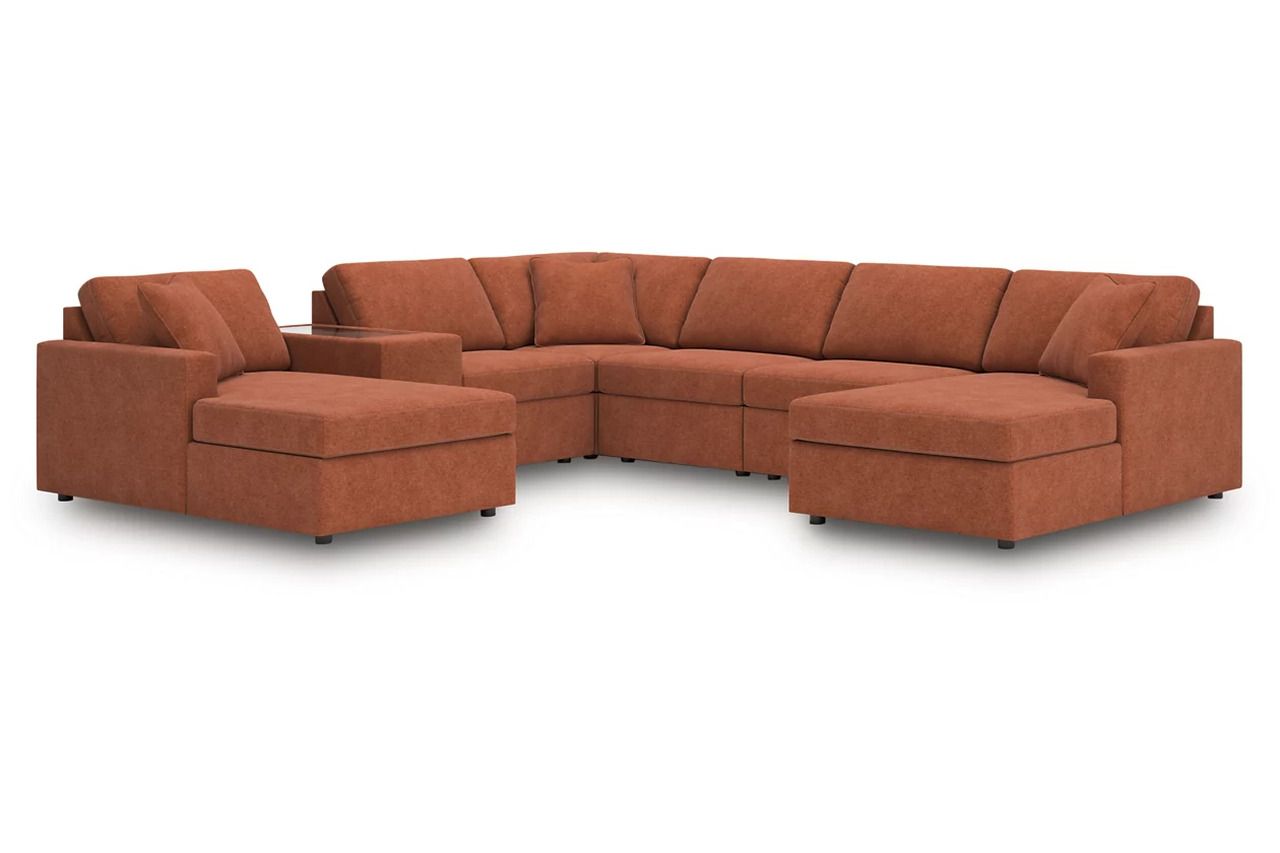 Modmax 7-Piece Sectional with Console In Spice 92102S54
