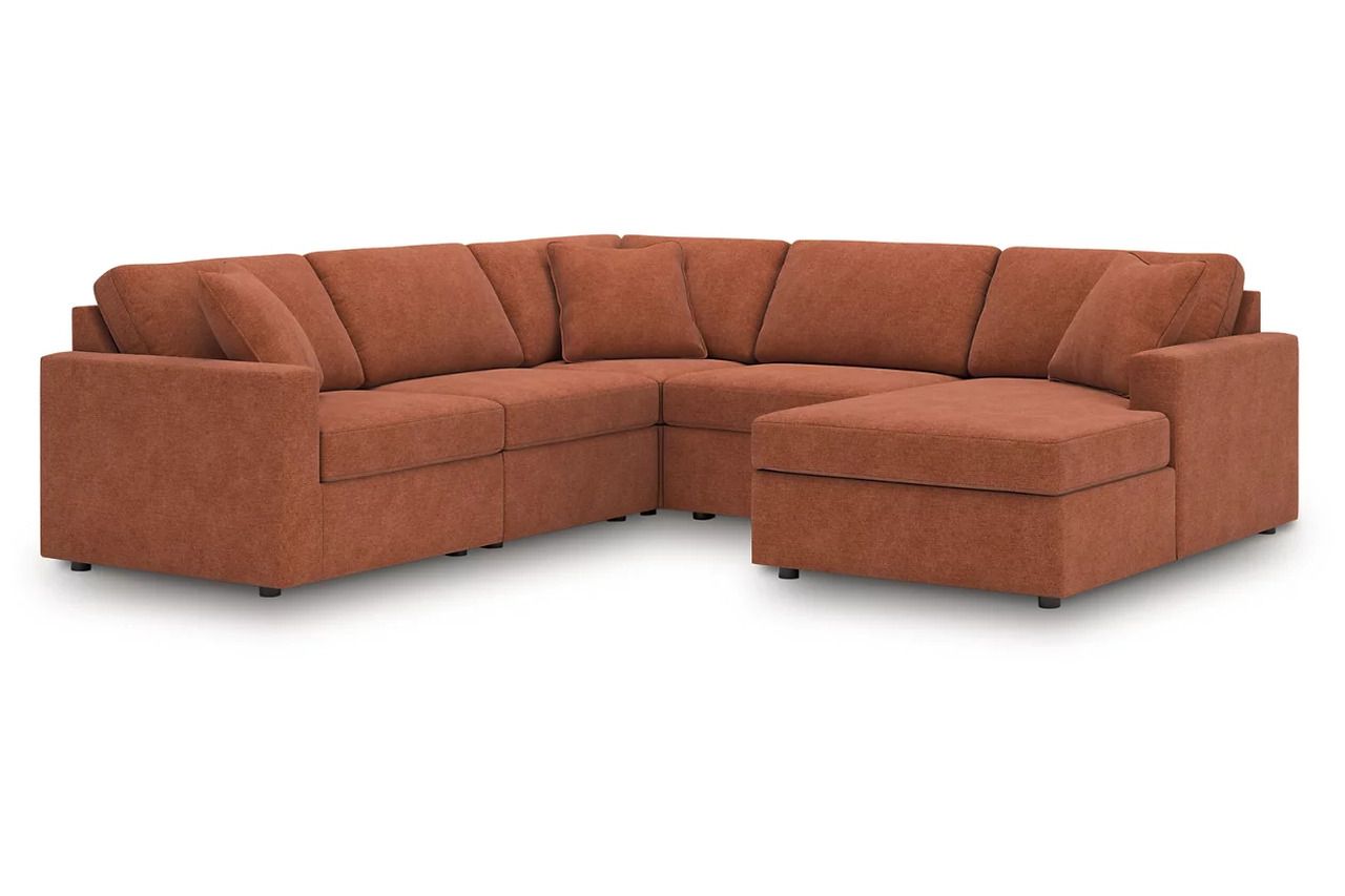 Modmax 5-Piece Sectional with RAF Chaise In Spice 92102S68
