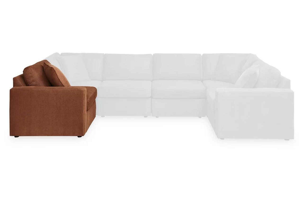 Modmax 7-Piece Balanced Sectional with Audio and Storage Consoles In Spice 92102S69