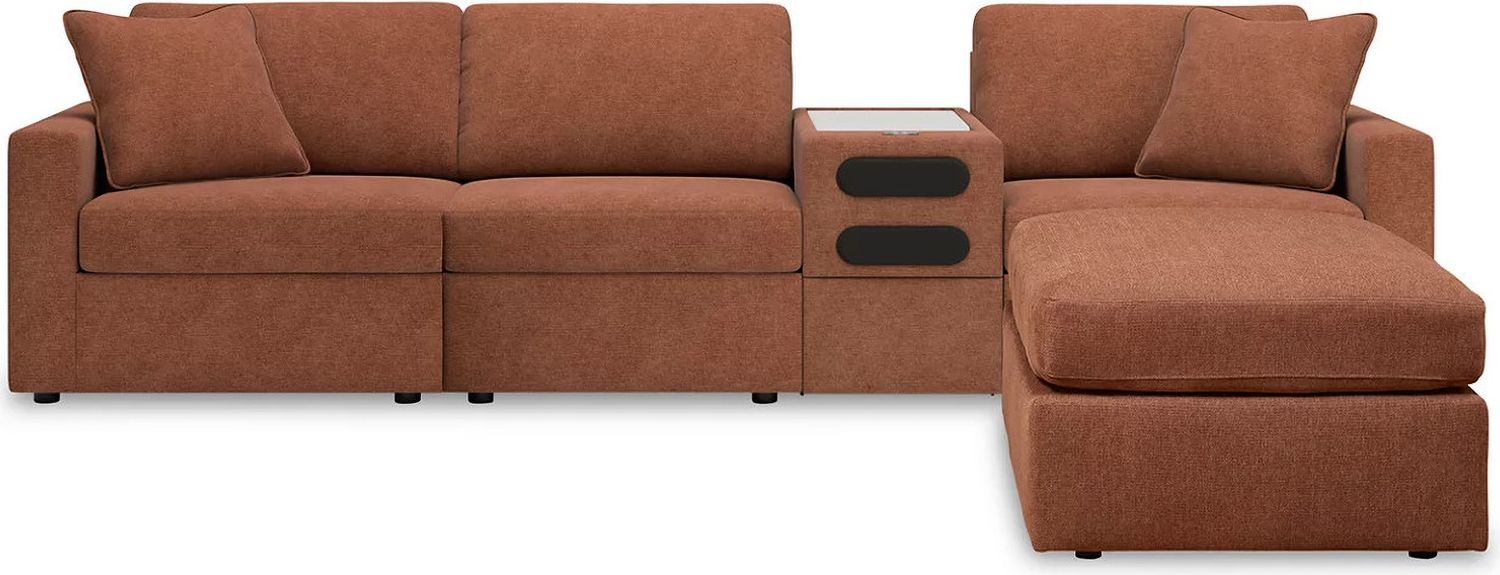 Modmax 4-Piece Sectional and Ottoman In Spice 92102U11