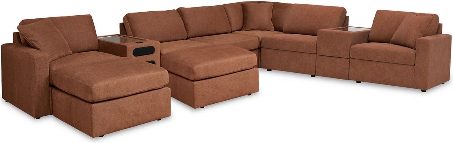 Modmax 8-Piece Sectional and 2 Ottomans In Spice 92102U13