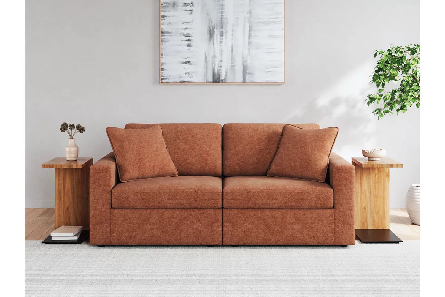 Modmax 3-Piece Sectional Sofa and 2-Piece Sectional Loveseat In Spice 92102U22