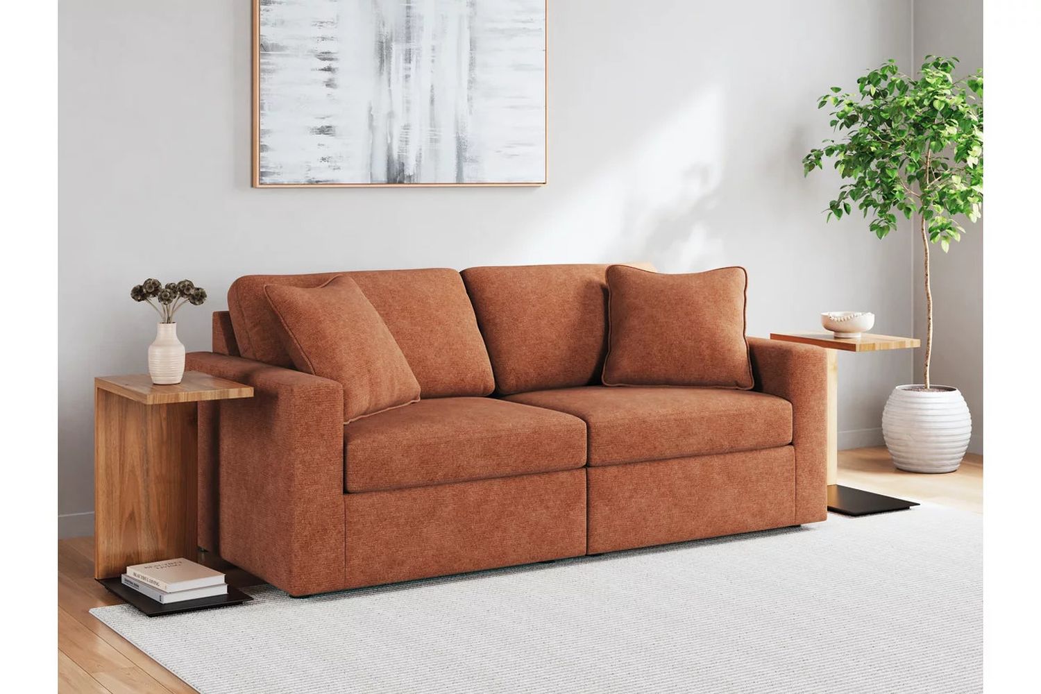 Modmax 3-Piece Sectional Sofa and 2-Piece Sectional Loveseat In Spice 92102U22
