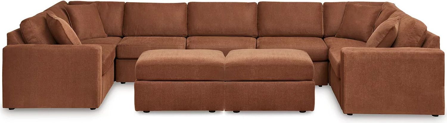 Modmax 7-Piece Sectional and 2 Ottomans In Spice 92102U25