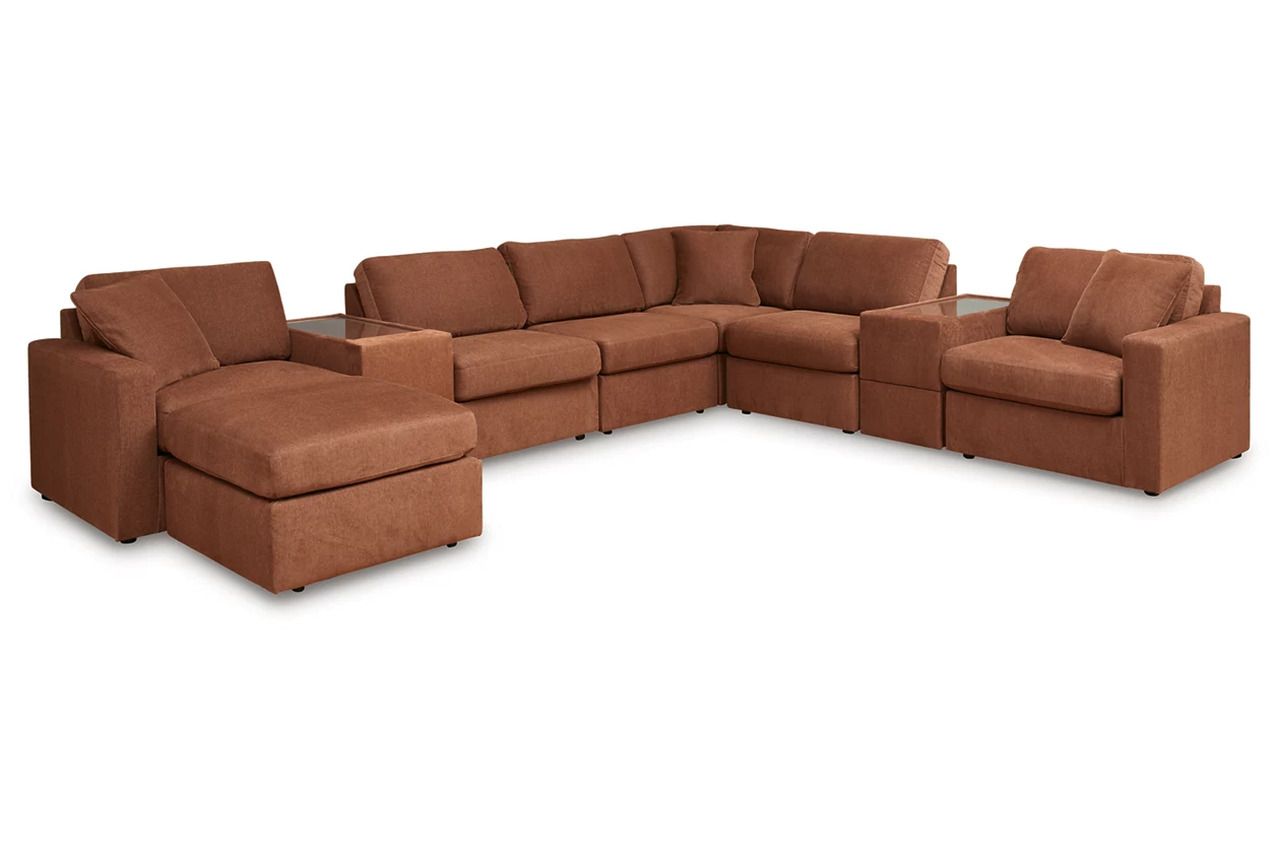 Modmax 8-Piece Sectional and Ottoman In Spice 92102U3