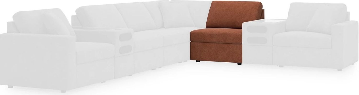 Modmax 6-Piece LAF Sectional with Audio Console and Ottoman In Spice 92102U9