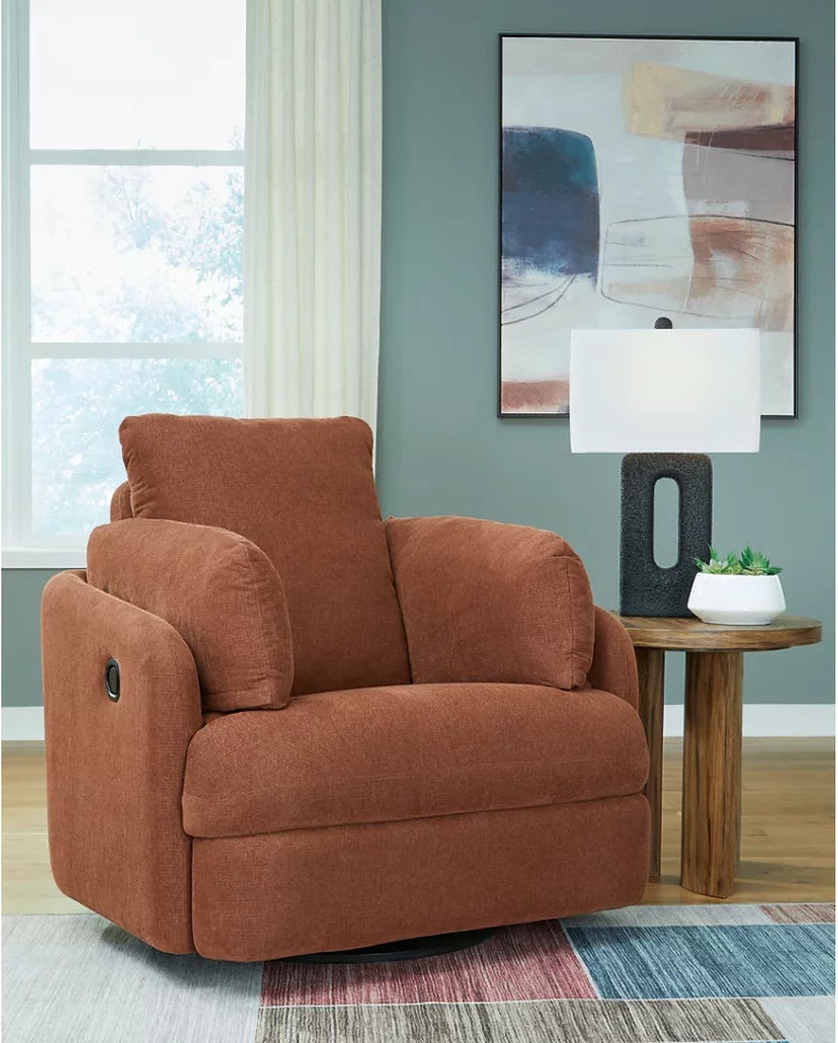 Modmax 6-Piece LAF Sectional with Audio Console and Ottoman In Spice 92102U9