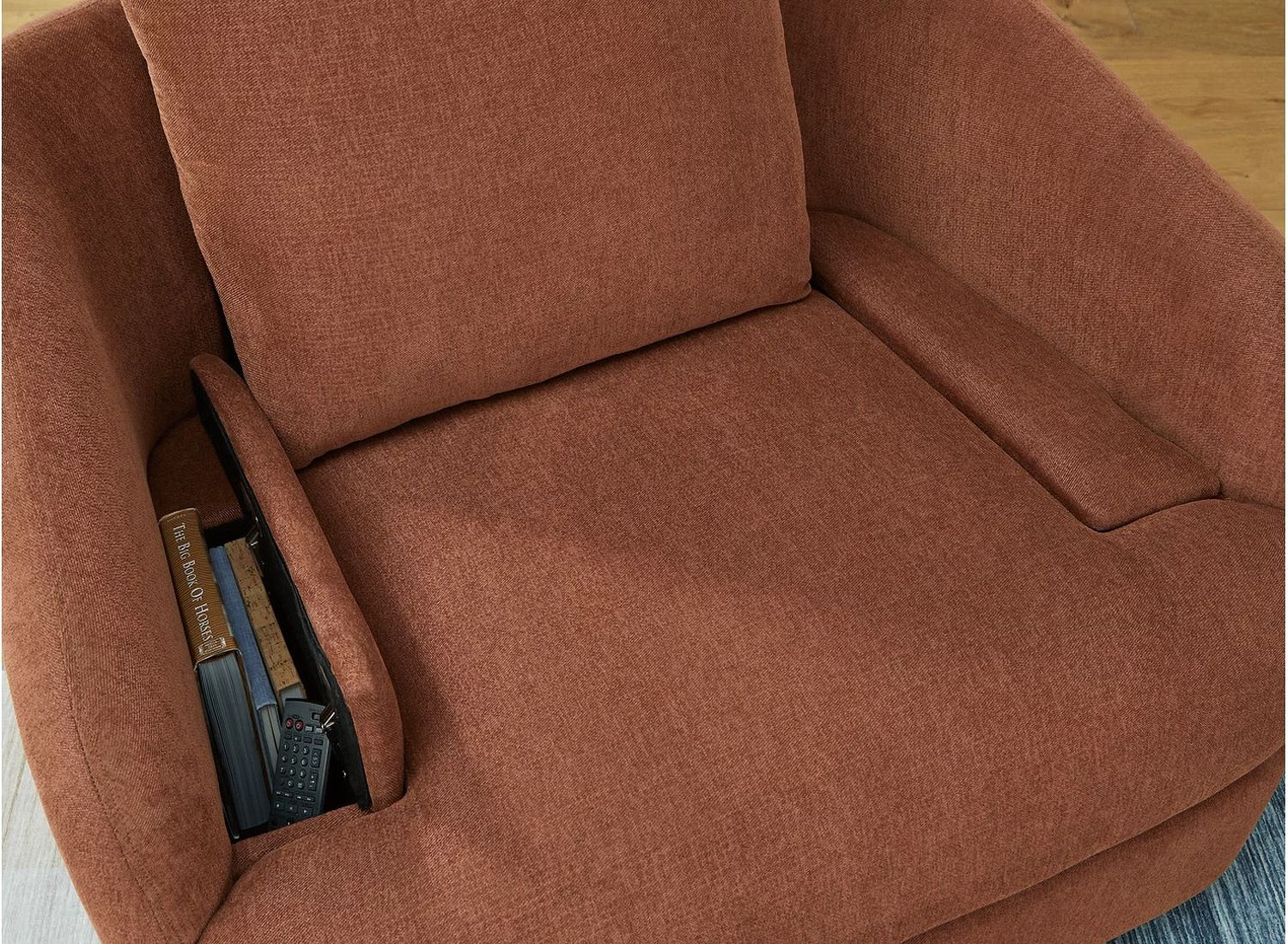 Modmax 6-Piece LAF Sectional with Audio Console and Ottoman In Spice 92102U9