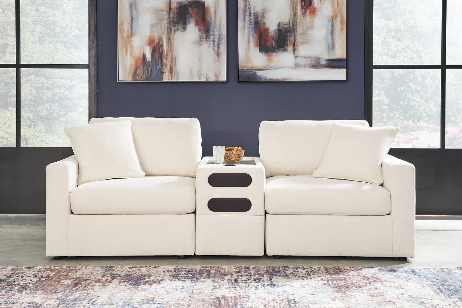 Modmax 3-Piece Sectional Loveseat With Audio System In Oyster 92103S13