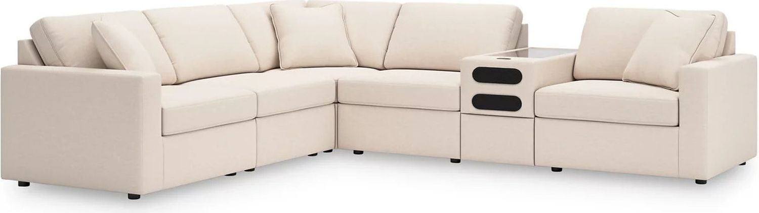 Modmax 6-Piece Audio Console With Storage Sectional In Oyster 92103S14