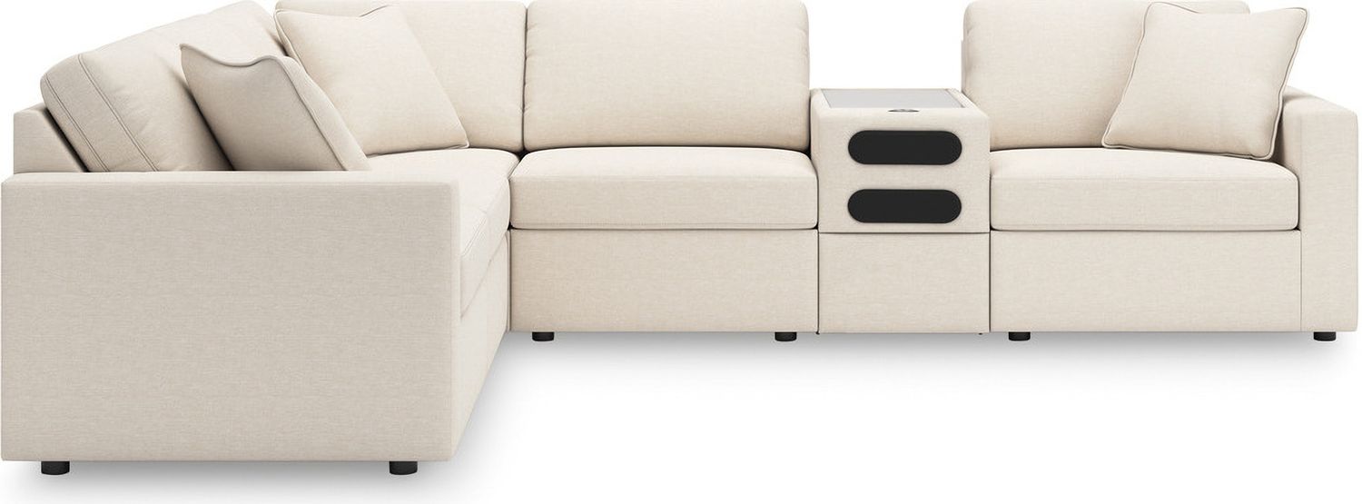 Modmax 6-Piece Audio Console With Storage Sectional In Oyster 92103S14