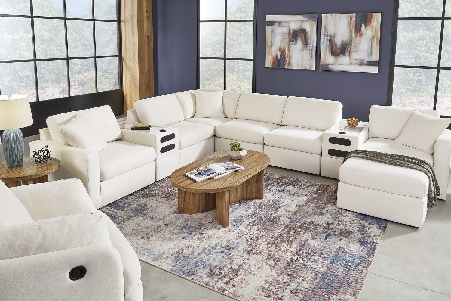 Modmax 8-Piece Audio Consoles With Storage Sectional In Oyster 92103S16