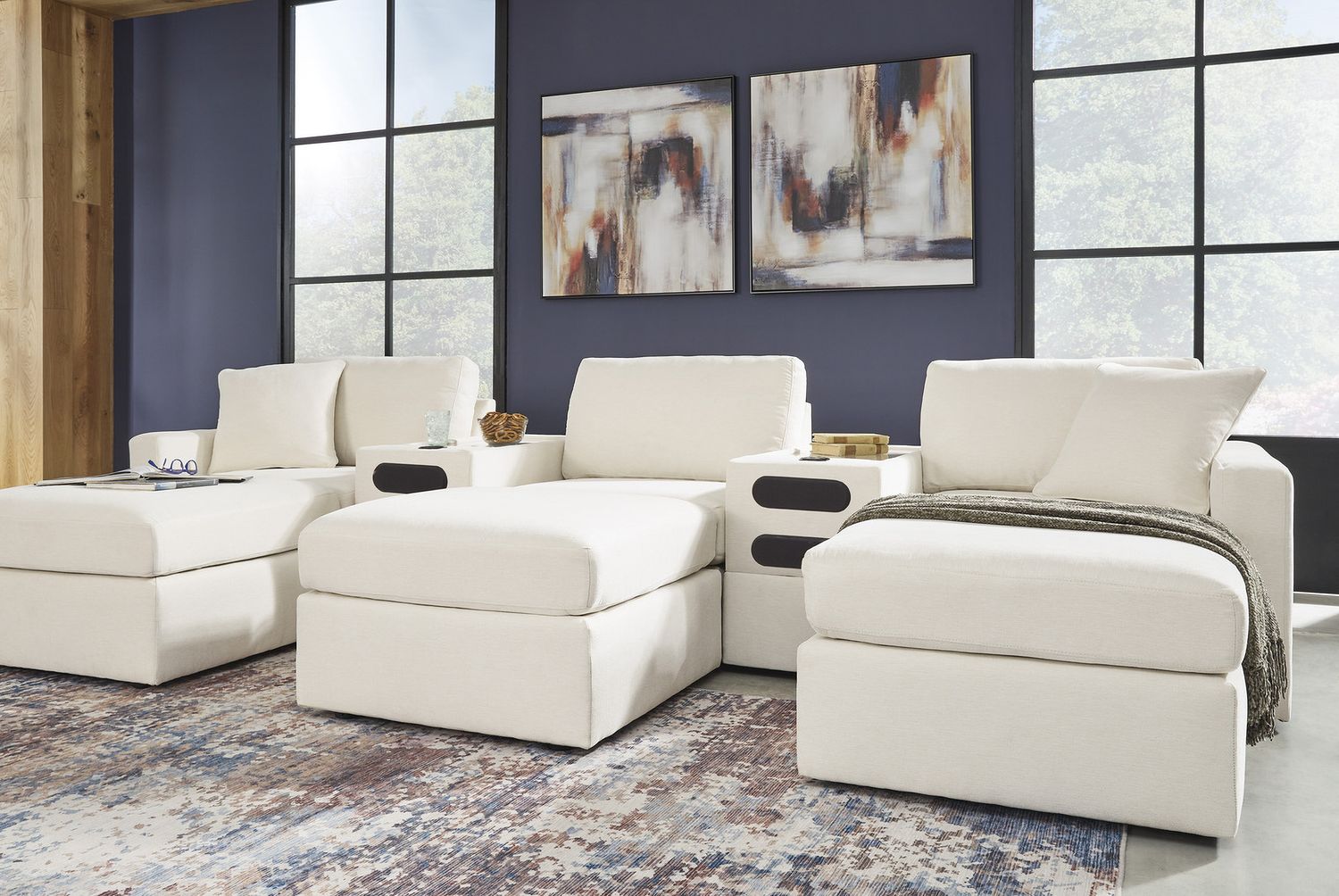 Modmax 8-Piece Audio Consoles With Storage Sectional In Oyster 92103S16