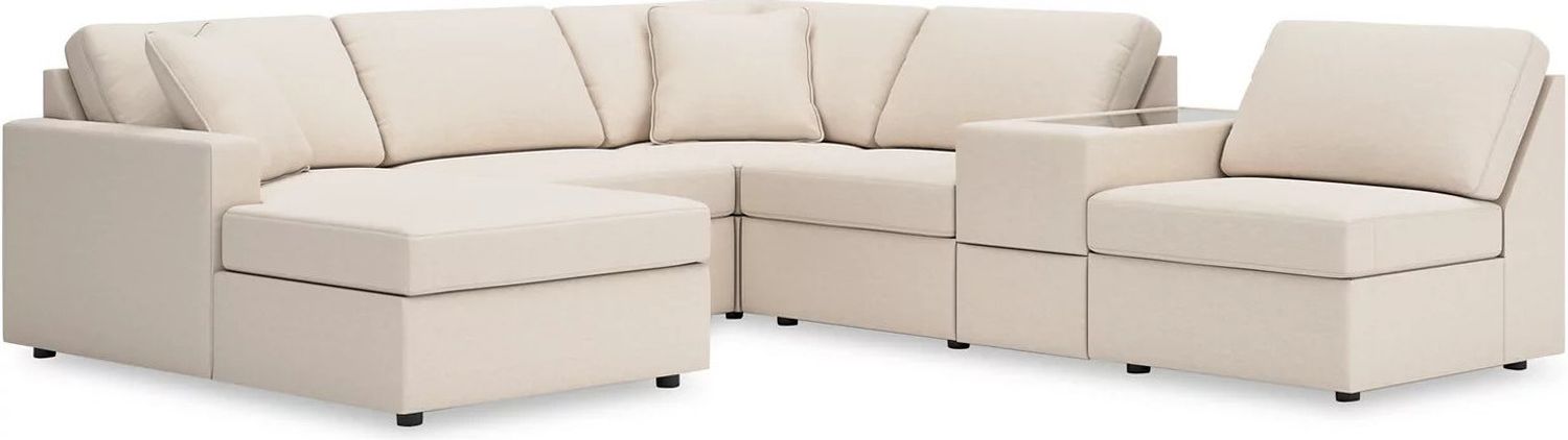Modmax 6-Piece LAF Sectional with Storage Console In Oyster 92103S21