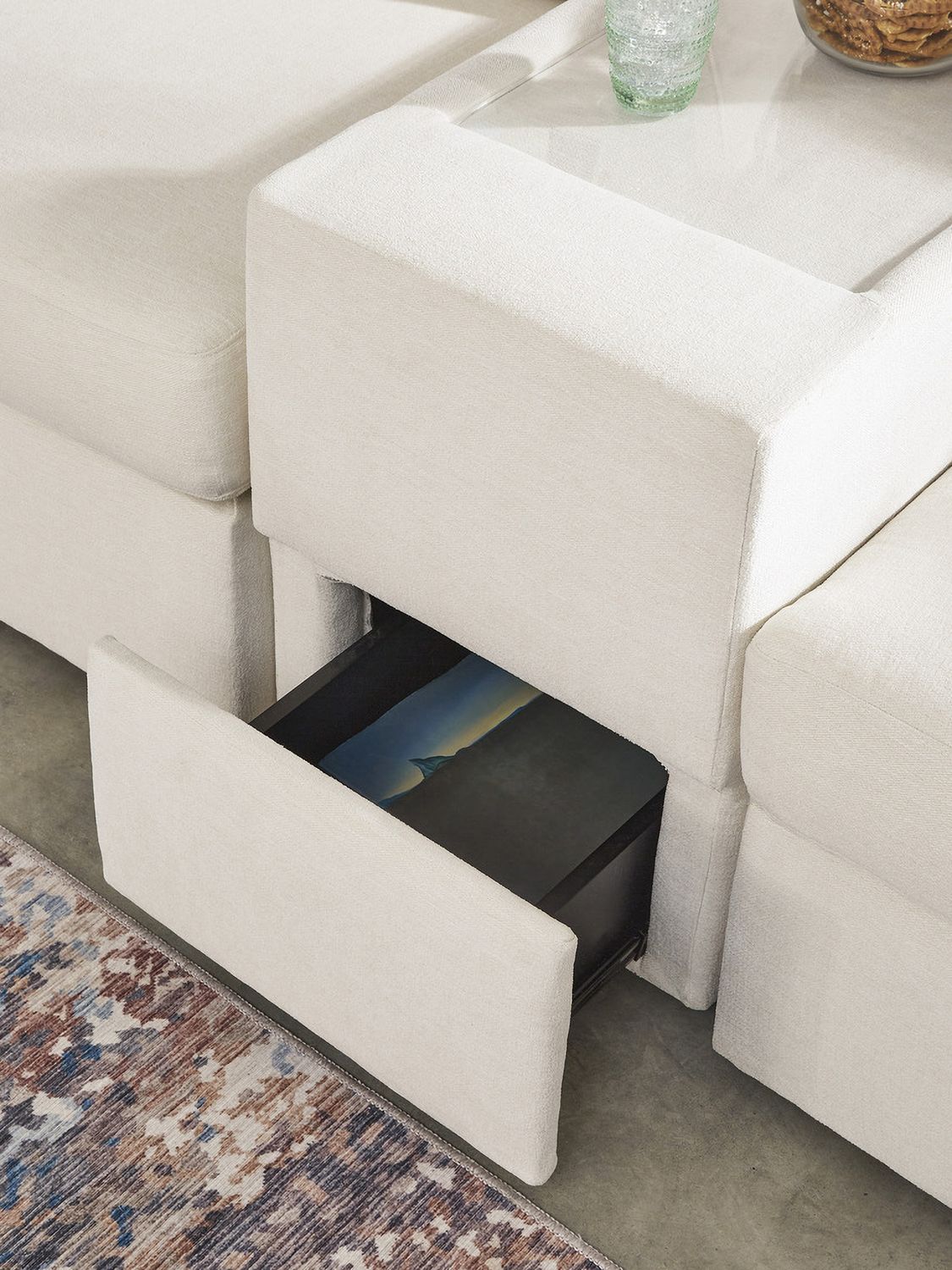 Modmax 6-Piece LAF Sectional with Storage Console In Oyster 92103S21