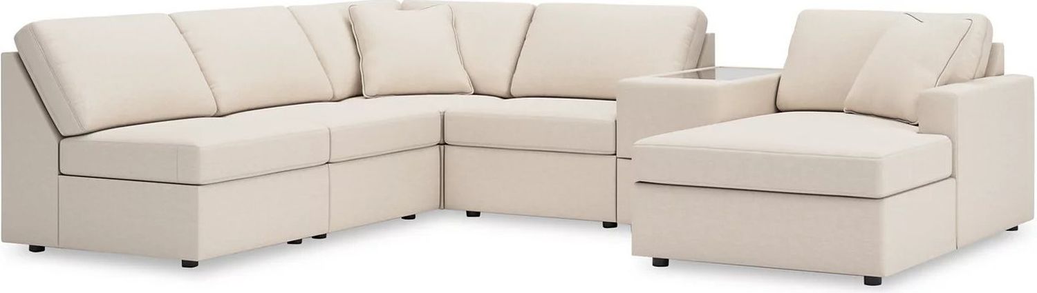 Modmax 6-Piece RAF Sectional with Storage Console In Oyster 92103S22