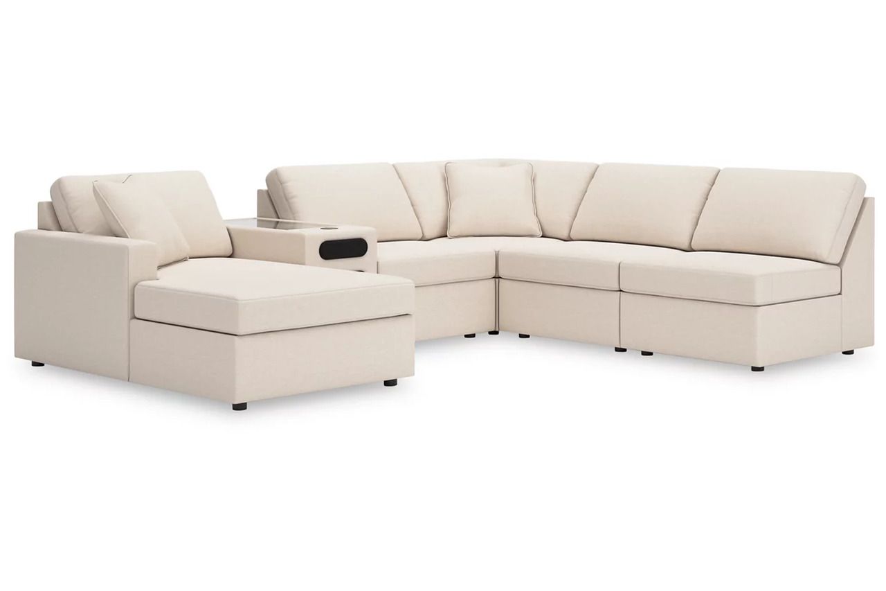 Modmax 6-Piece LAF Sectional with Audio Console In Oyster 92103S24