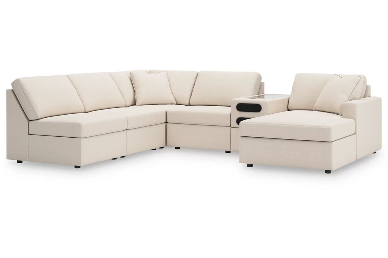 Modmax 6-Piece RAF Sectional with Audio Console In Oyster 92103S25
