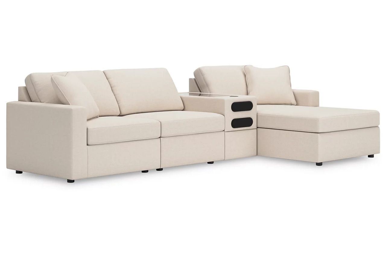 Modmax 4-Piece RAF Sectional with Audio Console In Oyster 92103S37