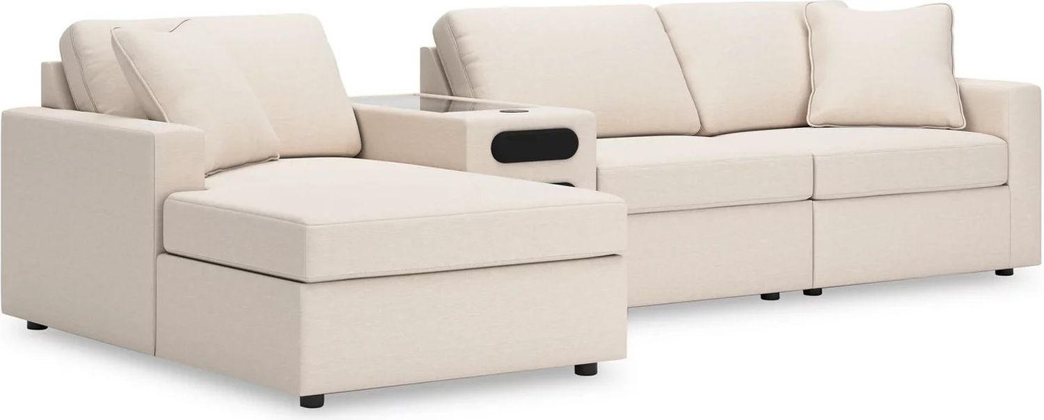 Modmax 4-Piece LAF Sectional with Audio Console In Oyster 92103S38