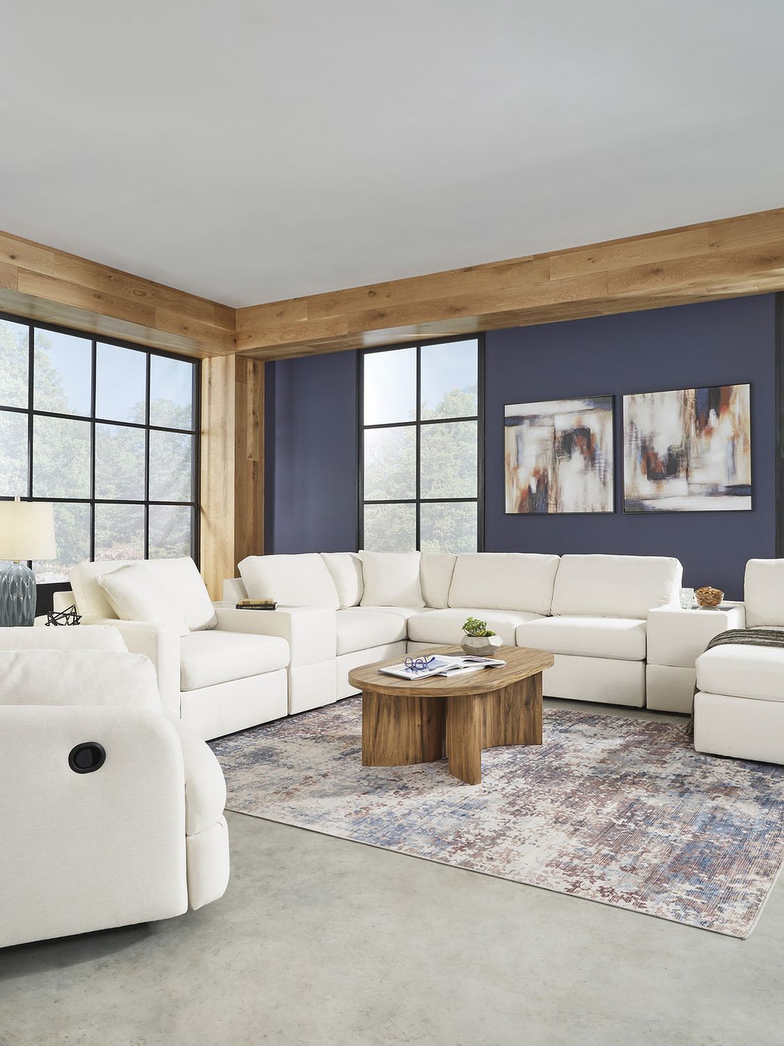 Modmax 4-Piece LAF Sectional with Audio Console In Oyster 92103S38