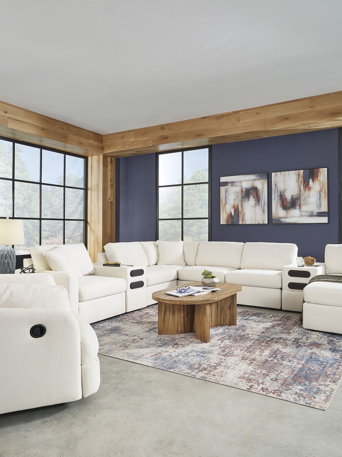 Modmax 4-Piece LAF Sectional with Audio Console In Oyster 92103S38