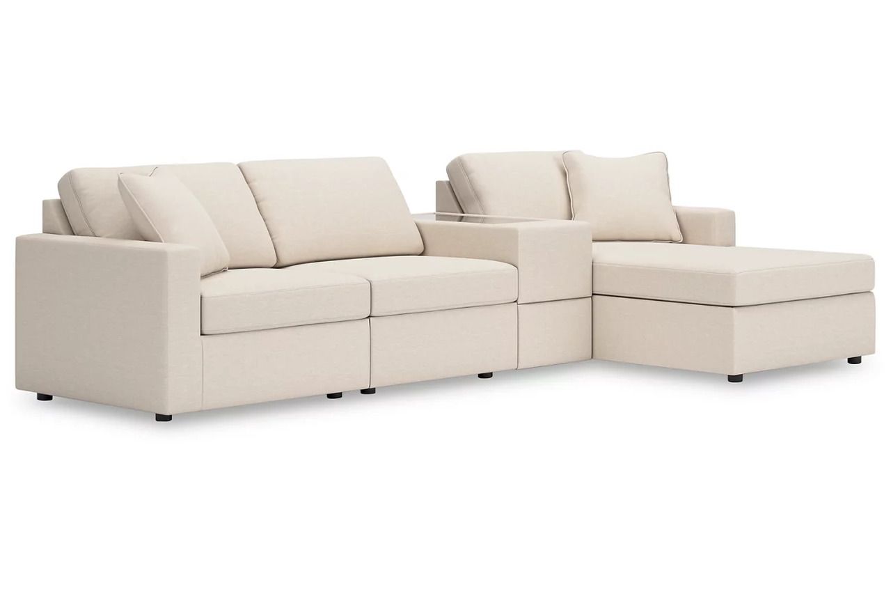 Modmax 4-Piece RAF Sectional with Storage Console In Oyster 92103S40