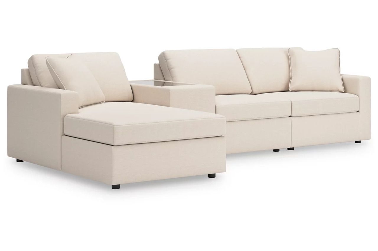 Modmax 4-Piece LAF Sectional with Storage Console In Oyster 92103S41