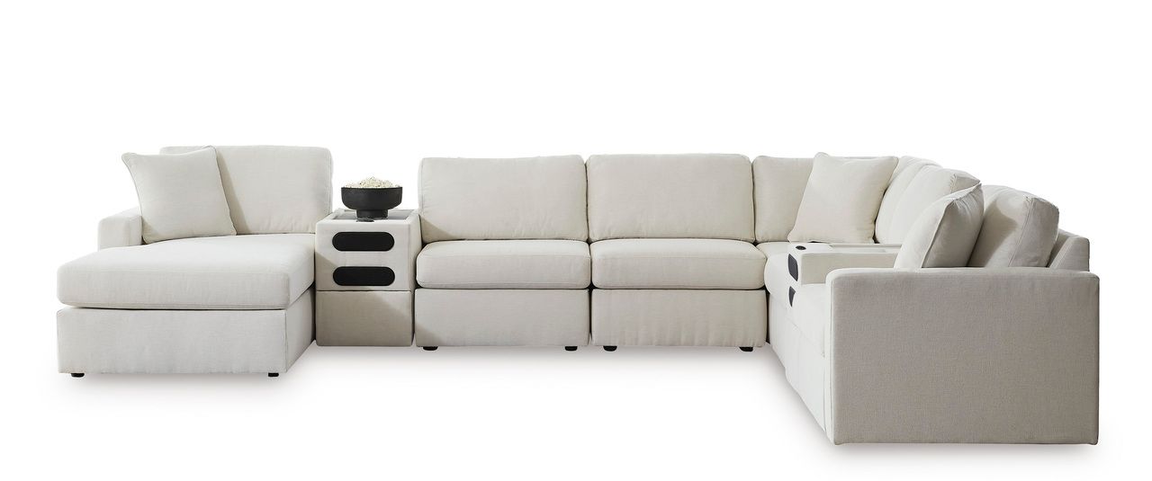 Modmax 8-Piece LAF Sectional with Audio System and Chaise In Oyster 92103S47
