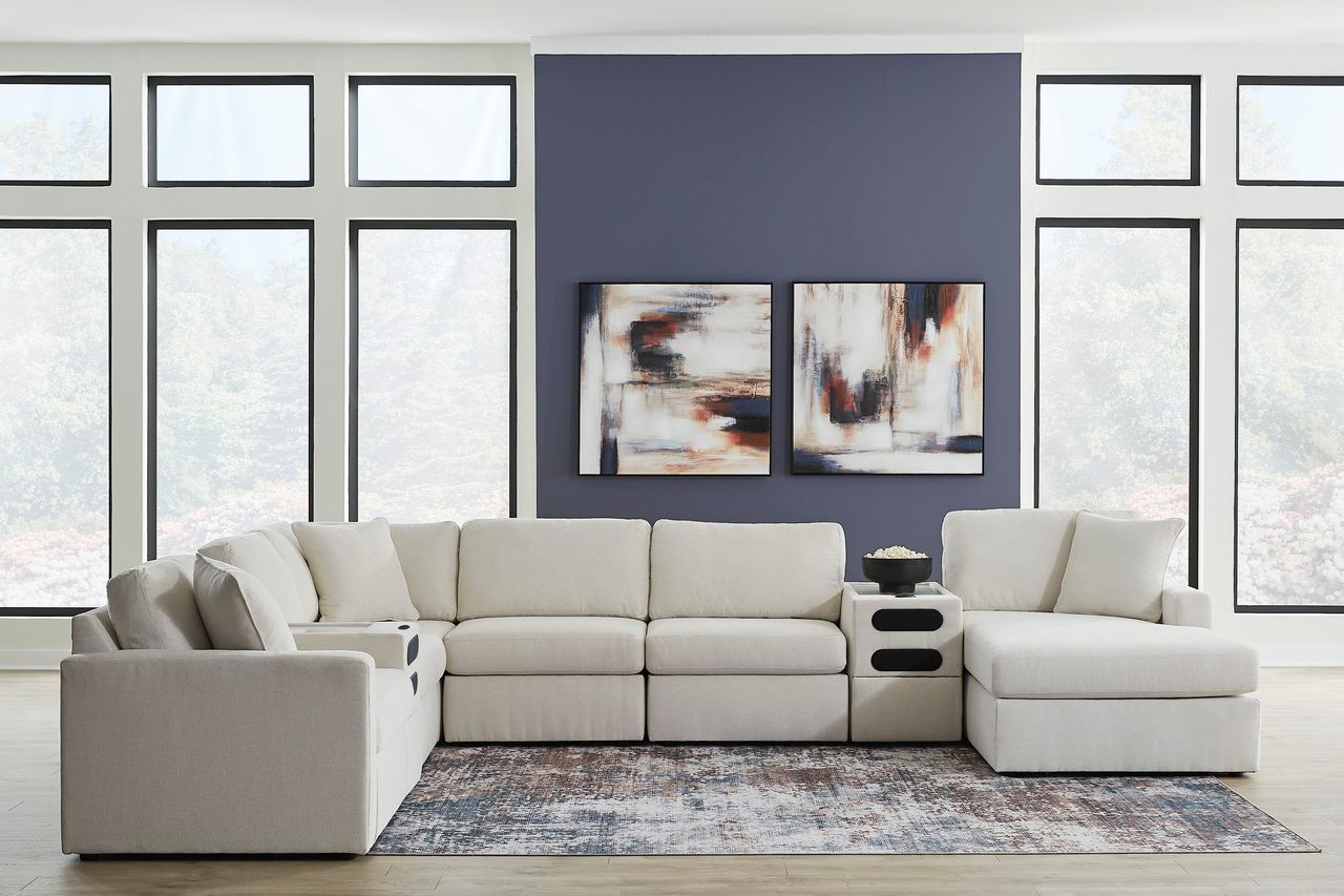 Modmax 8-Piece Sectional with Audio System and Chaise In Oyster 92103S48