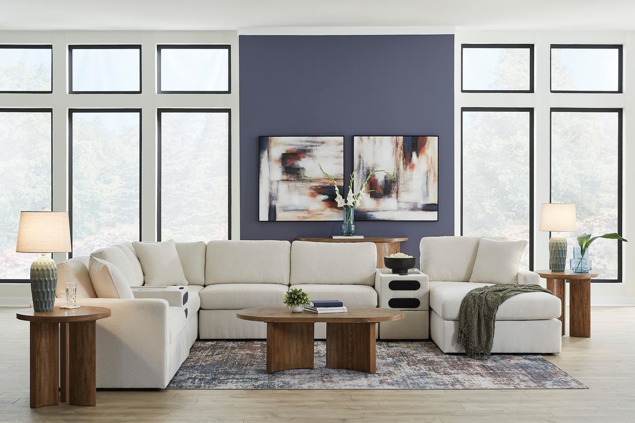 Modmax 8-Piece Sectional with Audio System and Chaise In Oyster 92103S48