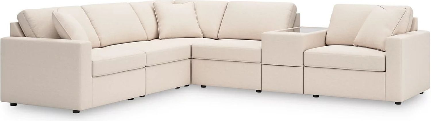 Modmax 6-Piece Console With Storage Sectional In Oyster 92103S7