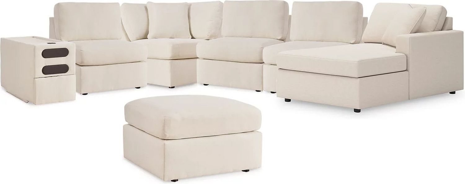 Modmax 6-Piece Sectional with Audio Console and Ottoman In Oyster 92103U10