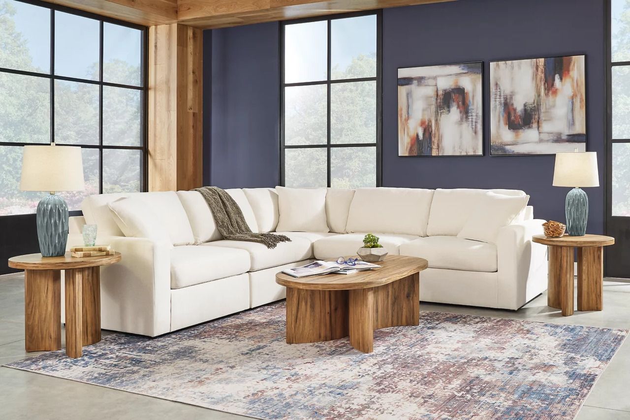 Modmax 5-Piece Sectional and Ottoman In Oyster 92103U14