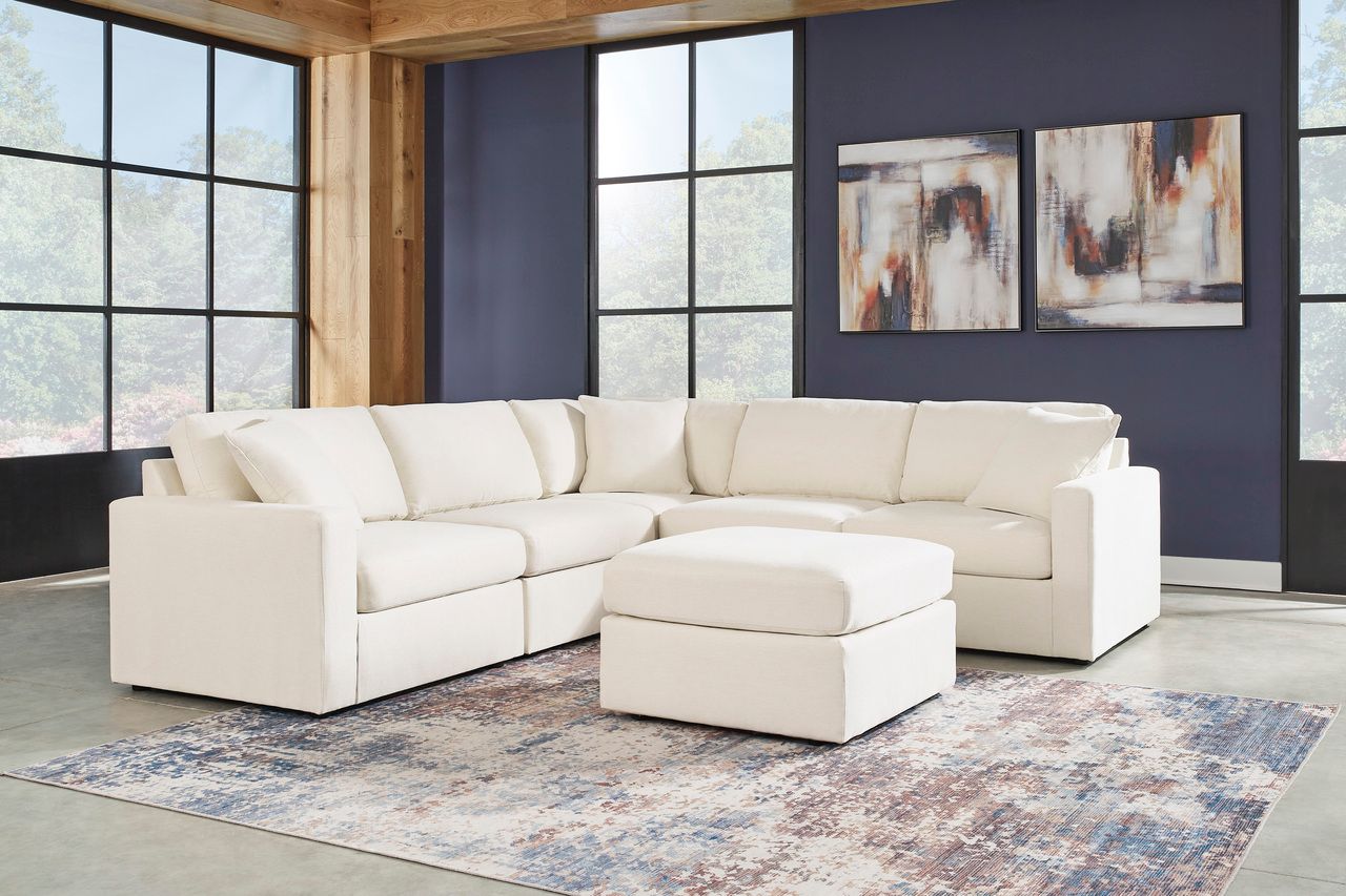 Modmax 5-Piece Sectional and Ottoman In Oyster 92103U14