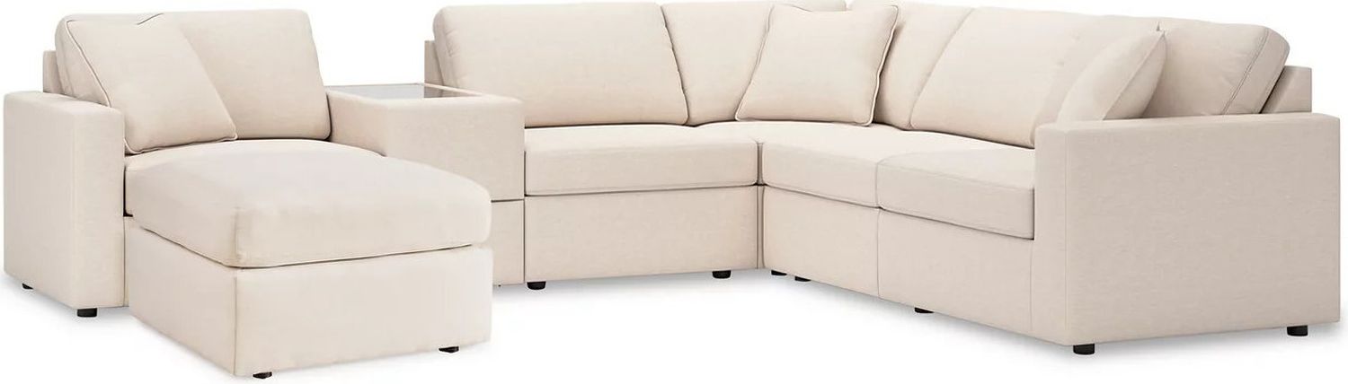 Modmax 6-Piece Sectional and Ottoman In Oyster 92103U16