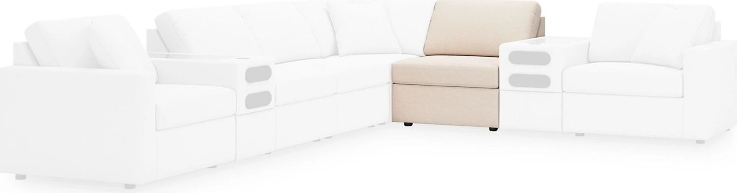 Modmax 6-Piece Sectional and Ottoman In Oyster 92103U16