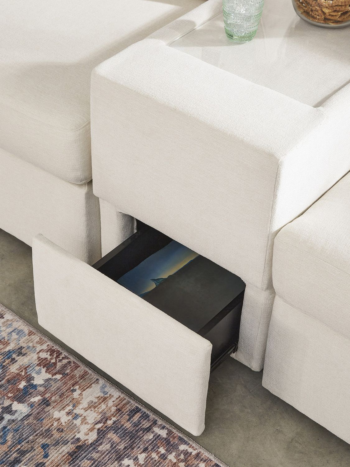 Modmax 6-Piece Sectional and Ottoman In Oyster 92103U16