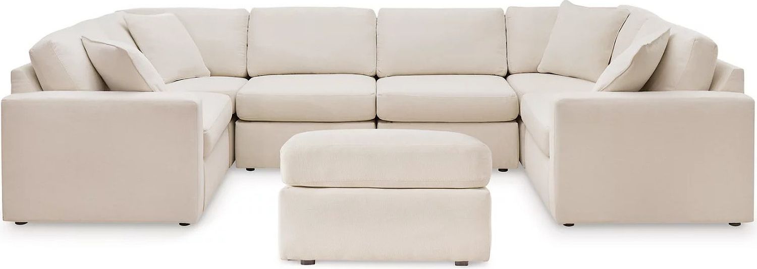 Modmax 6-Piece Sectional and Ottoman In Oyster 92103U18