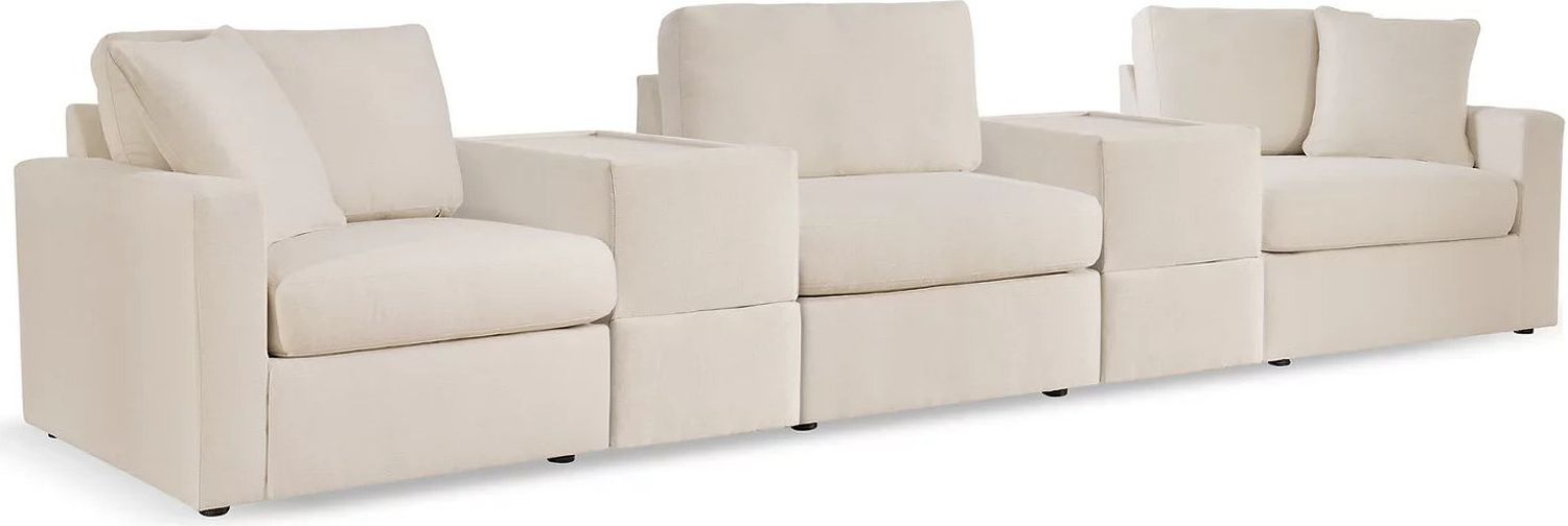 Modmax 5-Piece Sectional and 3 Ottomans In Oyster 92103U19